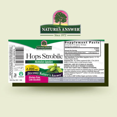 Nature'S Answer Hops Herb Extract with Organic Alcohol 1-Fluid Ounce | Promotes Cognitive Function | Natural Calming Stress Reliever | Natural Sleep Aid