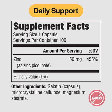 Pureformulas Zinc Picolinate 50 Mg - Immunity & Hormone Support - Bioavailable 50 Mg Zinc Supplement 100 Capsules