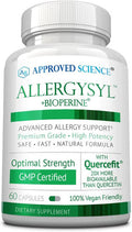 Approved Science Allergysyl Lower Intensity of Seasonal Allergies Boost Immunity Rich in Antioxidants Vegan Friendly 60 Capsules Made in USA