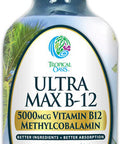 ULTRA MAX B12 | Max Potency 5000mcg Vitamin B12 Sublingual Liquid Drops | Methyl B12 (Methylcobalamin) | Max 98% Absorption Rate | Increase Energy & Metabolism*| Vegan, Non-GMO, Strawberry flavor -4oz