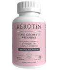 K Kerotin Kerotin Hair Growth Vitamins Biotin Supplement Dht Blocker Collagen Stimulator For Hair Loss Support Nail & Skin Care Includes Saw Palmetto Vitamin D3 & More - 60 Pills (1 Month Supply)