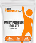 Bulksupplements.Com Whey Protein Isolate Powder - Unflavored Protein Powder, Whey Isolate Protein Powder - Whey Protein Powder, Gluten Free, 30G Per Serving, 1Kg (2.2 Lbs) (Pack Of 1)