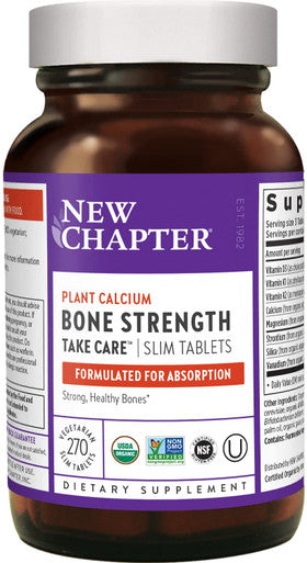 New Chapter Calcium Supplement Bone Strength Whole Food Organic Calcium with Vitamin K2 + D3 + Magnesium, Vegetarian, Gluten Free - 270 Count (3 Month Supply)