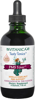 Vitanica PMS Tonic Premenstrual Support and Relief Saint Johns Wort Dong Quai Chaste Tree Berry Wild Yam and More Vegan 4 Ounce