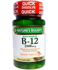 Nature's Bounty Vitamin Quick Dissolve B-12 2500 mcg Tablets, 75 ea (Pack of 2)