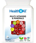 Multivitamins & Minerals One a Day 90 Tablets . 100% RDA. Made by Health4All