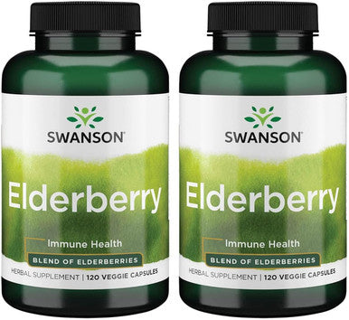 Swanson Elderberry 575 Milligrams 120 Veg Capsules (2 Pack)