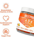 Bulletproof Vitamins A+D+K, 60 Sugar-Free Gummies, Strawberry Orange Flavor | Immune Sugar-Free Gummies, 60 Count, Elderberry Raspberry Flavor