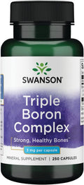 Swanson Triple Boron Complex - Bone Health and Joint Support Mineral Supplement - Citrate Aspartate Glycinate (250 Capsules)