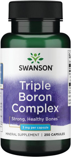 Swanson Triple Boron Complex - Bone Health and Joint Support Mineral Supplement - Citrate Aspartate Glycinate (250 Capsules)