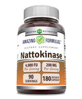 Amazing Formulas Nattokinase Dietary Supplement 100 Mg Veggie Capsules Supplement | 2000 Fu Enzyme Activity | Non-Gmo | Gluten Free | Made In Usa (180 Count)