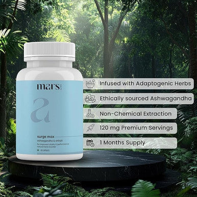 Mars Natural Surgemax Caps Powered With Shilajit And Safed Musli Natural Energy Booster StrengthStaminaImmunity - 60 N (Pack Of 2)