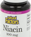 Natural Factors Vitamin B3 Niacin 100mg Tablets 90Count Pack of 2