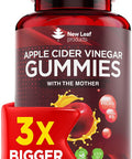 Leaf Products Apple Cider Vinegar Vegan Gummies Huge 3 Months Supply with The Mother High Strength + Vitamin B12 Folate Pomegranate & Beetroot Fresh Pure Unfiltered Vinegar Not Powder