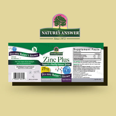 Nature'S Answer Zinc Plus + Zinc Vitamins for Adults - 25mg of Immune Support with B6 60 Veg Capsules - Vegan Gluten Cruelty Zinc Piclonate | Immune Support