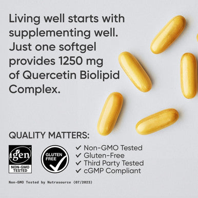 Sports Research Quercetin With Coconut Mct Oil & Sunflower Lecithin For Better Absorption - Supports Antioxidant Activity & Immune Health Gluten & Non-Gmo Verified - 120 Liquid Softgels