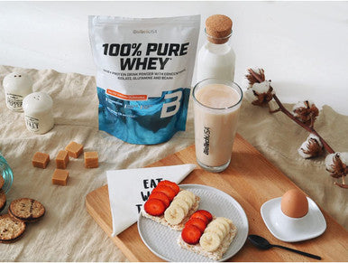 BioTechUSA 100% Pure Whey Protein Complex with Added Amino acids and sweeteners, Gluten , Palm Oil , 1 kg, Chocolate-Peanut Butter