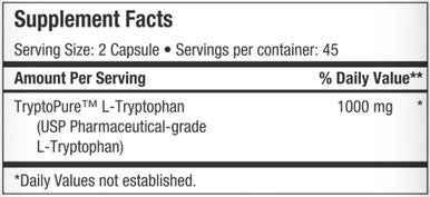 Maxi Health L-Tryptophan 500mg - Pharmaceutical Grade - Mood & Sleep Formula - 90 Capsules - Kosher
