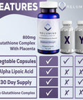 Relumins Advance White Glutathione - Reduced Glutathione Supplement, Supports Antioxidant Health & Glucose Metabolism and 6x Gluta Support - 60 Vegetarian Capsules