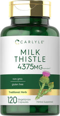 Carlyle Milk Thistle Supplement | 4375mg | 120 Capsules | High Potency Extract | Vegetarian Non-GMO Gluten