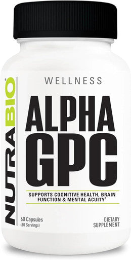 Nutrabio Alpha GPC Brain Support & Improved Memory Function 300mg - 60 Vegetable Capsules