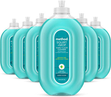 Method Hardwood Floor Cleaner Easy Squirt + Mop Design Spearmint Sage Scent 25 Fl Oz 12 Pack