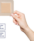 Bordered Silver Silicone Ag Sterile Absorbent Antibacterial Dressing, 4"x 4" (2.5"x 2.5" Pad), 5 dressings/Box, MedHeal by MedvanceTM