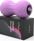 Heating Vibrating Peanut Massage Ball - 5 Intensity Levels & 1 Heat Mode - Foam Roller Double Lacrosse Ball - Deep Tissue Trigger Point Therapy - Handheld, Mobility, Rechargeable (Purple)