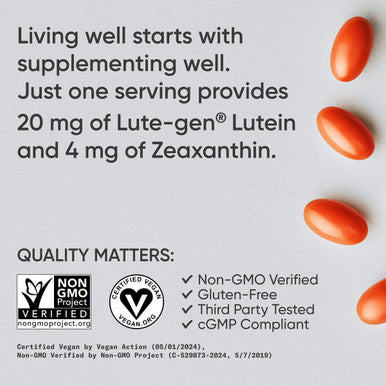 Sports ResearchÃƒâ€šÃ‚Â® Lutein And Zeaxanthin Capsules - Eye Health Support Supplement Made With Lute-GenÃƒâ€šÃ‚Â® And Organic Coconut Oil - Vegan Friendly & Non-Gmo Verified - 120 Veggie Softgels
