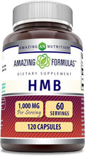 Amazing Nutrition Formulas HMB Supplement | 1000 Mg Per Serving | 120 Capsules | Non-GMO | Gluten | Made in USA