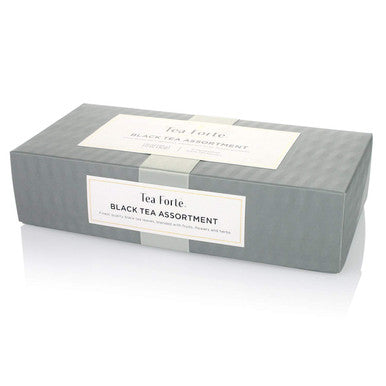 Tea Forte Assorted Black Tea Petite Presentation Box Tea Sampler Set with 10 Handcrafted Pyramid Tea Infusers
