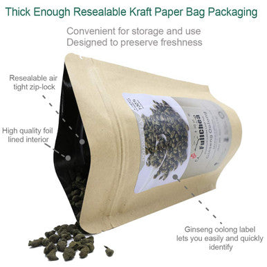 Fullchea - Ginseng Oolong Tea - Oolong Tea Loose Leaf - Imperial Ginseng Tea - Natural Ren Shen with Unique Aroma and Taste 8oz / 226g
