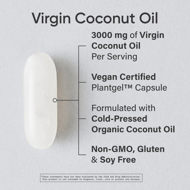 Sports ResearchÃƒâ€šÃ‚Â® Organic Coconut Oil Capsules 3000Mg - Cold Pressed Extra Virgin Coconut Oil With Medium Chain Triglycerides (Mcts) - Vegan Friendly & Non-Gmo Verified - 120 Softgels