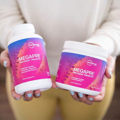 Microbiome Labs MegaPre Gut Health Powder - Powdered Prebiotic Blend - Oligosaccharides for Immune & Digestion Support - Prebiotics Supplement for Adults, Kids - Pineapple Orange Guava Flavor (5.5 oz)