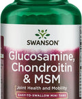 Swanson Mini-Tabs Glucosamine Chondroitin & Msm Joint Mobility Flexibility Comfort Cartilage Connective Tissue Health Support 750/600/300 Milligrams 360 Tabs