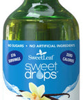 Sweetleaf Drops Liquid Stevia Sweetener Vanilla Creme 4 Oz