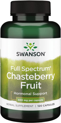 Swanson Chasteberry Fruit - Herbal Supplement Promoting Women's Health & Menopausal & Menstrual Support - May Support Balance & Skin Health - (120 Capsules 400mg Each)