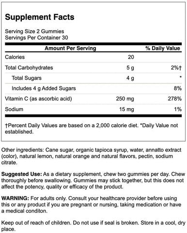 Swanson Vitamin C Gummies - Orange 125 mg 60 Gummies