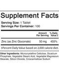 NutriFlair Zinc Gluconate 50mg, 100 Tablets - High Potency Immune System Booster Supplement Pills, Immunity Defense, Powerful Antioxidant, Non-GMO, Compare with zinc picolinate, citrate, oxide