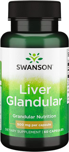 Swanson Liver Glandular 500 Milligrams 60 Capsules