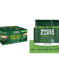Whole Earth Stevia & Monk Fruit Sweetener Bundle (400 Count Packets + 9.8 Ounce Jar)