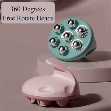 Wmm Hand Held Massager, Full Body Massage Tool With Roller Ball Massager Manual 363-Degree-Roller For Muscle Back Neck Joint Foot Shoulder Leg Pain Relief With Portable Design