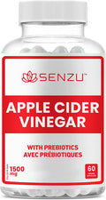 Apple Cider Vinegar Capsules with Prebiotics (1500 mg) - Antioxidant, Digestion, Fiber Supplement | Made in Canada