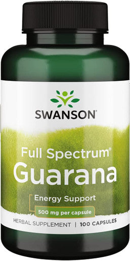 Swanson Guarana 500 Milligrams 100 Capsules