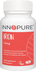 INNOPURE Iron Supplement for Energy and Immunity - 3 Months Supply, 90 Tablets - Vegan Society Approved - Made in The UK by Innopure