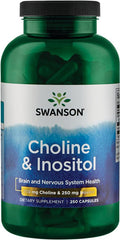 Swanson Choline & Inositol Nerve Support Mental Function 250/250 Milligrams 250 Capsules