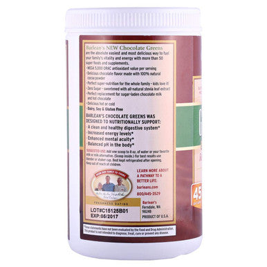 Barlean's Chocolate Silk Greens Powder 9.52 Oz