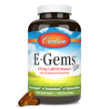 Carlson EGems Elite 1000 IU Vitamin E with Tocopherols and Tocotrienols Heart Health and Optimal Wellness Antioxidant 120 soft gels