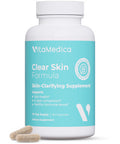 Vitamedica Clear Skin Vitamin Formula Acne Supplement For Skin Clearing Breakout Treatment For Women And Men Vitamins A, C, E, Selenium, Chromium, And Zinc For Acne And Skin Health 60 Count