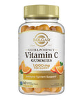Solgar Vitamin C Gummies For Adults 1 000Mg Ultra Potency Vitamin C Immune System Support For Women & Men - Tasty Tart Orange Flavor Vegan & Gluten Free Gummy 2 Month Supply 60 Servings 2G Sugar